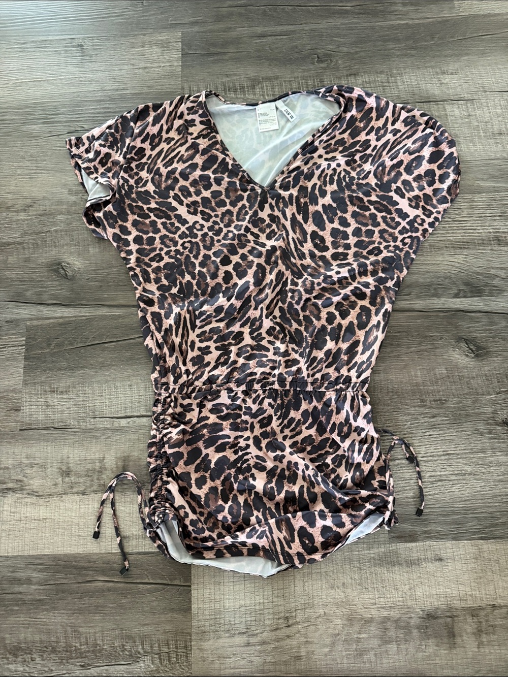 Bar III Leopard Print Brown and Black Swimcover Dress